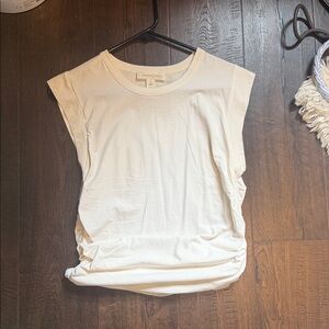 L Cream Short Sleeve Crewneck Tank